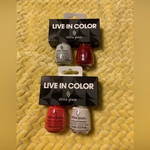 China glaze full size lot of 4 bottles nail polish
